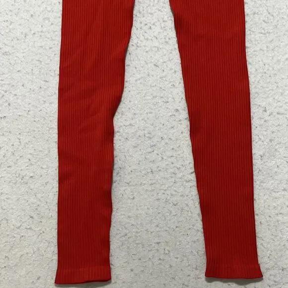 Spiritual Gangster Women's XS/S Athletic Stretch Leggings Red Full Length Pants - Picture 7 of 12